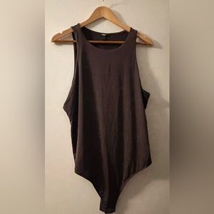 Express Women's Dark Brown Sleeveless Bodysuit